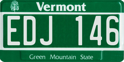 VT license plate EDJ146