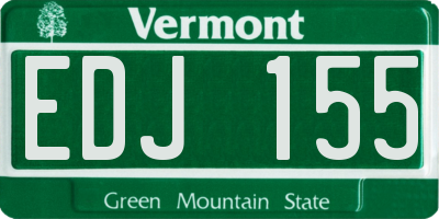 VT license plate EDJ155