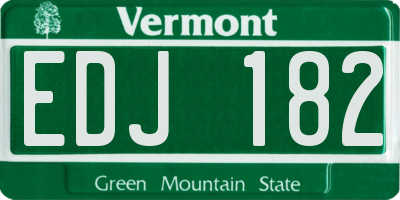VT license plate EDJ182