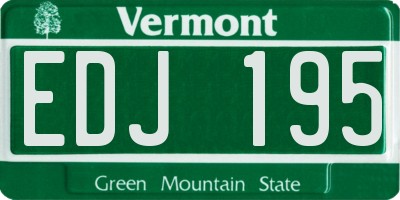 VT license plate EDJ195