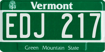 VT license plate EDJ217