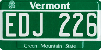 VT license plate EDJ226