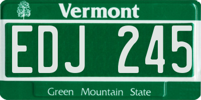VT license plate EDJ245