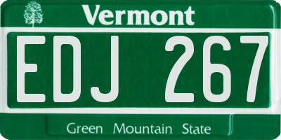 VT license plate EDJ267