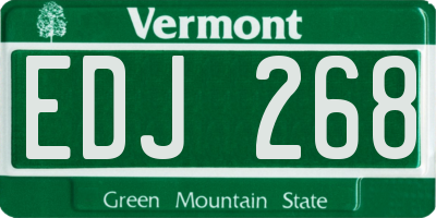 VT license plate EDJ268