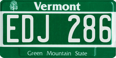 VT license plate EDJ286