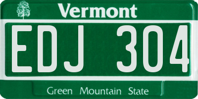 VT license plate EDJ304