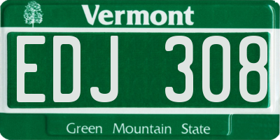 VT license plate EDJ308