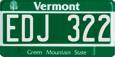 VT license plate EDJ322