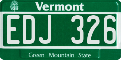 VT license plate EDJ326