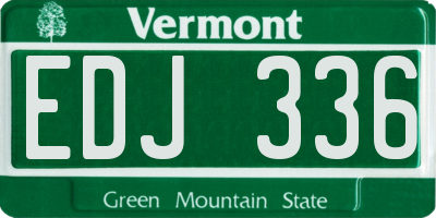 VT license plate EDJ336