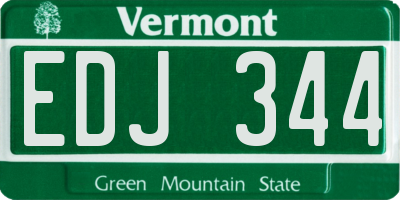 VT license plate EDJ344