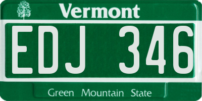 VT license plate EDJ346