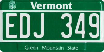 VT license plate EDJ349