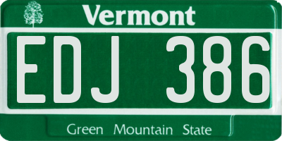 VT license plate EDJ386
