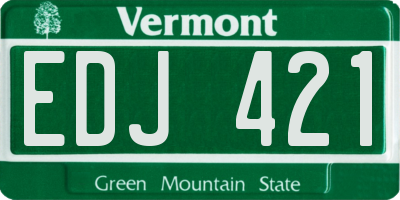 VT license plate EDJ421