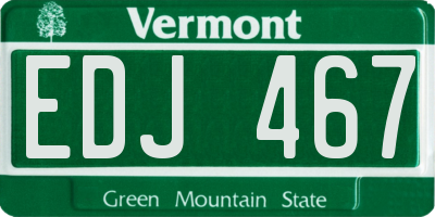 VT license plate EDJ467