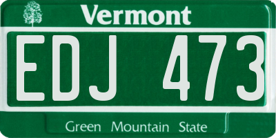 VT license plate EDJ473