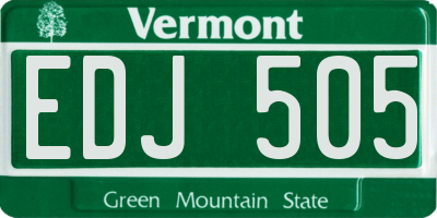 VT license plate EDJ505