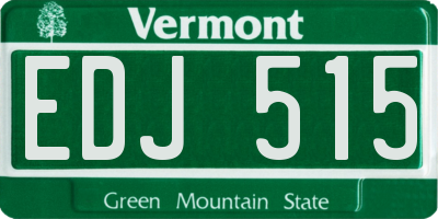 VT license plate EDJ515