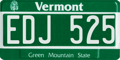 VT license plate EDJ525