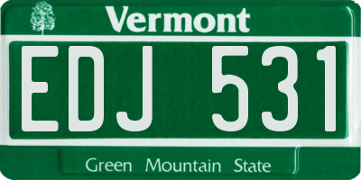 VT license plate EDJ531