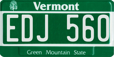 VT license plate EDJ560