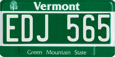 VT license plate EDJ565