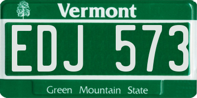 VT license plate EDJ573