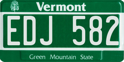VT license plate EDJ582