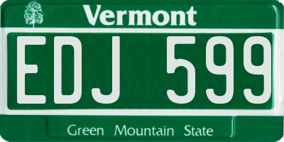 VT license plate EDJ599