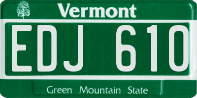 VT license plate EDJ610