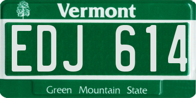 VT license plate EDJ614