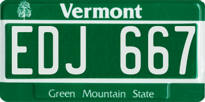 VT license plate EDJ667