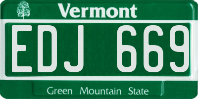 VT license plate EDJ669