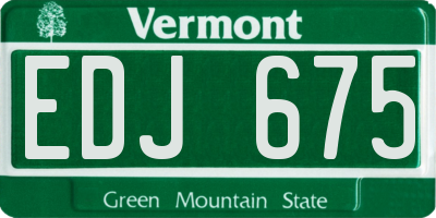 VT license plate EDJ675