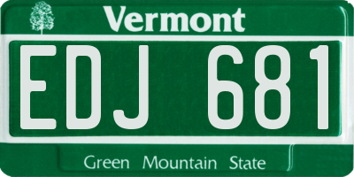 VT license plate EDJ681