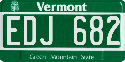 VT license plate EDJ682