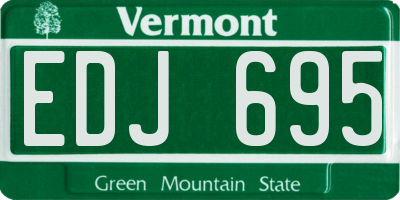 VT license plate EDJ695