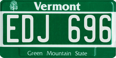 VT license plate EDJ696