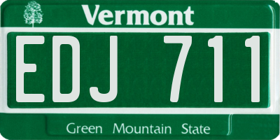 VT license plate EDJ711