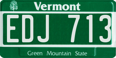 VT license plate EDJ713