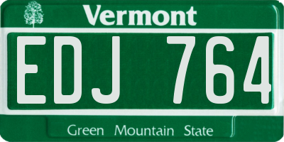 VT license plate EDJ764