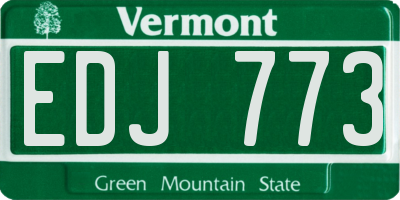 VT license plate EDJ773