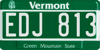VT license plate EDJ813