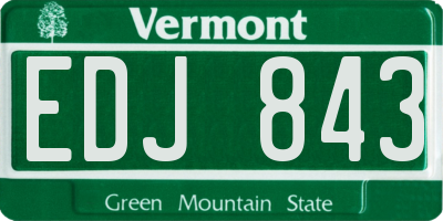 VT license plate EDJ843