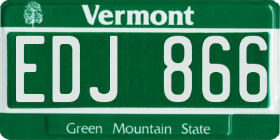 VT license plate EDJ866