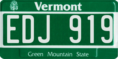 VT license plate EDJ919