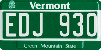 VT license plate EDJ930
