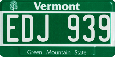 VT license plate EDJ939
